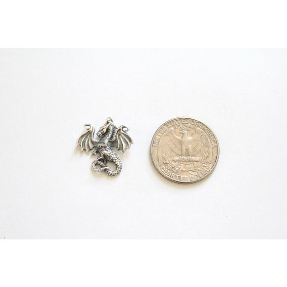 Sterling Silver Dragon Pendant, Silver Dragon Pendant - Picture 4 of 4